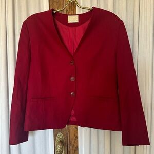 Pendelton Crimson Red Collarless Jacket